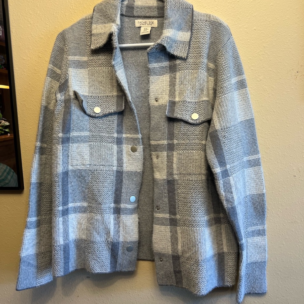 Rachel Zoe Gray Plaid Jacket